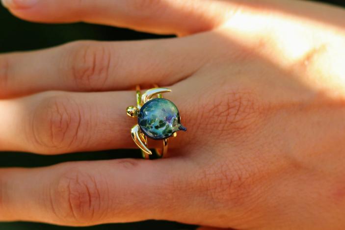 Akoni Double Band Adjustable Ring - goth18